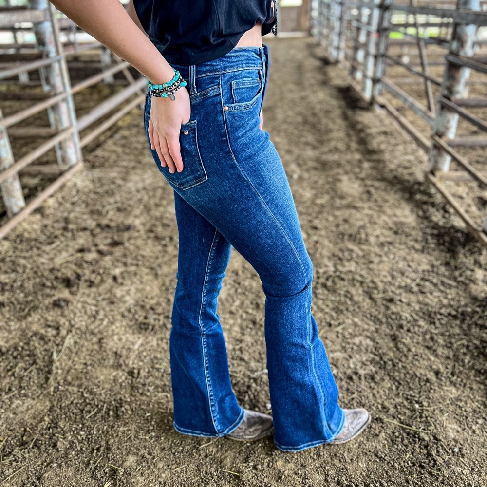 Terry High Rise Flare Jeans
